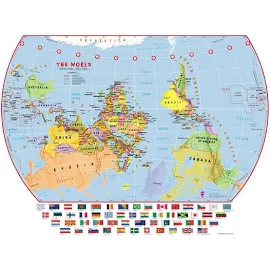 Maps International 48'' W x 36'' H Dry Erase And Laminated World Map Maps International