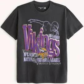 Men's Minnesota Vikings Graphic Tee in Dark Grey | Size XXL | Abercrombie & Fitch