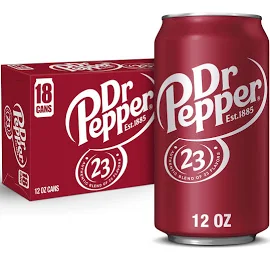 Dr Pepper Soda, 18 Pack - 18 pack, 12 fl oz cans