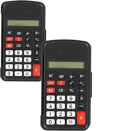 Emraw 8-Digit Pocket Size Calculator with Flip Cover Solar Powered Desktop Basic Calculator with Electronic Number Handheld