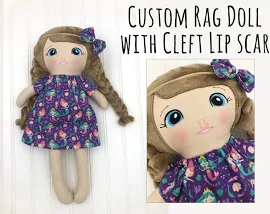 Look alike doll, personalized cloth dolls, Custom doll with scar, Custom doll with cleft lip, cleft lip doll, 1st birthday gift for daughter