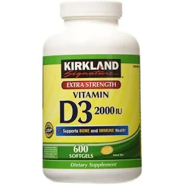 Kirkland Signature Vitamin D3 2000 IU 600 Softgels