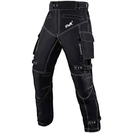 HWK Motorcycle Pants for Men and Women with Water Resistant Cordura Textile Fabric for Enduro Motocross Motorbike Riding & Impact Armor, Dual Spo