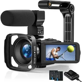 Video Camera Camcorder HD 1080p Digital Video Camera Youtube Live Stream Vlogging Recorder with Microphone, Size: 3, Black