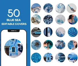 50 Sea Instagram Highlights | Highlight Bundle | Instagram influencer templates | Social media feeds | Aesthetic IG