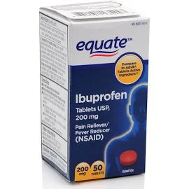 Equate Ibuprofen Tablets, USP, 200 mg, 50 Count