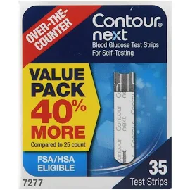 Contour Next Blood Glucose Test Strips, Value Pack - 35 strips