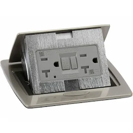 Kitchen Countertop Pop Up Electrical Outlet, 20A GFCI, Chrome
