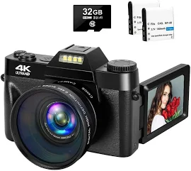 4k Camera Digital Camera 48mp Vlogging Camera With Youtube 30fps Video