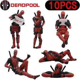 Set 10PCS Deadpool & Wolverine Figure Deadpool 3 Figure Cool Cute Movie Figure Toy Doll Model Plush