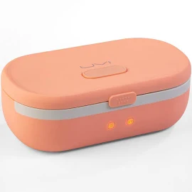 UVI - Self Heating Lunch Box with Odor Preventing UV Light Sanitizer - 32 oz - 1 qt - Orange