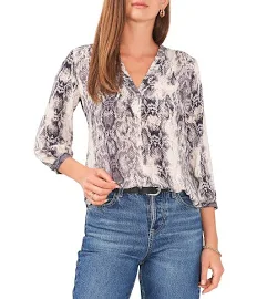 Vince Camuto Demure Snakeskin Printed Blouse