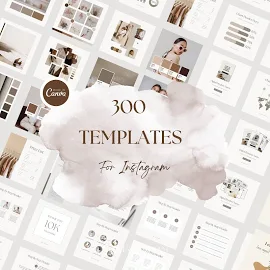 300 Instagram Templates - Instagram Templates Coach - Instagram Templates for Business - Instagram Templates Canva - Aesthetic Instagram