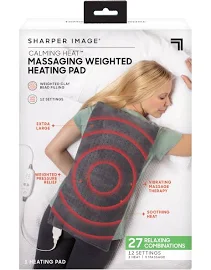 Sharper Image Calming Heat Massaging Weighted Heating Pad