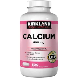 Kirkland Signature Calcium + D3, 600 mg, Tablets - 500 count