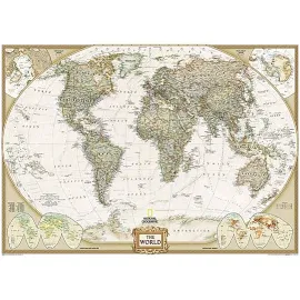 National Geographic World Executive Map, Mural, 110" x 76.5"