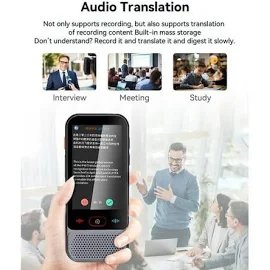 Portable Smart Translator Device, 139 Languages Online, 14 Languages Offline, 56 Language Photo Translation, 3.1 inch IPS Screen, Wi-Fi/Bluetooth, 