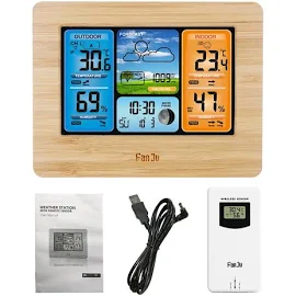 FJ3373 Multifunction Digital Weather Station LCD Alarm Clock Indoor Outdoor Weather Forecast