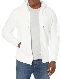 Amazon Essentials Essentials Mens Full-Zip Hooded Fleece Sweatshirt Off-White Large