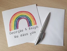 Rainbow Missing you Card