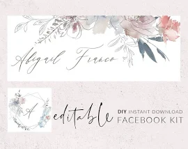 Facebook cover template, Facebook graphics, Facebook sets, Facebook templates, Facebook kit DIY, Marketing templates, Facebook DIY graphics