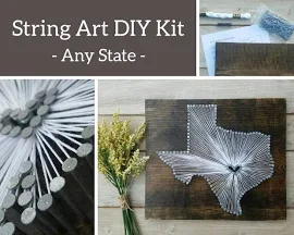 DIY Texas String Art Kit, State String Art Kit, Texas Nail Art, Rustic Decor, custom sign, Texas love, Texas home, Texas decor, 11x13