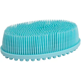 Dnc Exfoliating Silicone Body Scrubber Shower Bath Body Brush Easy to Clean, Lathers Well, Eco Friendly, Long Lasting (Blue)