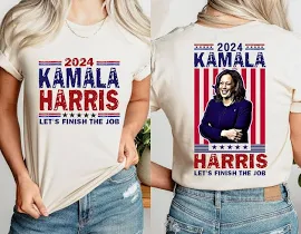 ZenShirtsUS Kamala Harris Let's Finish The Job Shirt, Harris 2024 Shirt, Madam President T-Shirt, I Am Speaking T-Shirt, Kamala for The People T-Shirt