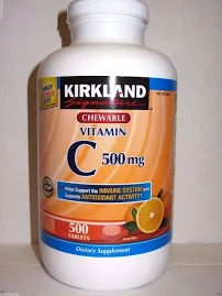 Kirkland Signature Chewable Vitamin C 500 mg, 500 Tablets