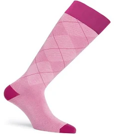 Jobst Casual Pattern 20-30 mmHg Closed Toe Knee High Compression Socks in Pink Size Medium