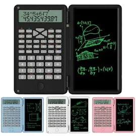 Calculator with Notepad, One Click Delete LCD Display Scientific Calculator, Multi-Function Portable Desktop Calculator for High School, Office 