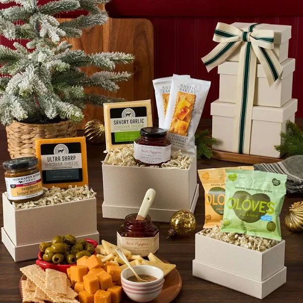 Gourmet Gift Baskets Cracker & Cheese Tower