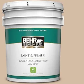 5 gal. #290E-3 Classic Taupe Semi-Gloss Enamel Low Odor Interior Paint & Primer