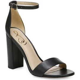 Sam Edelman Yaro Ankle Strap Sandal in Black/Black Leather at Nordstrom, Size 10