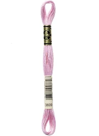 Six Strand Floss, DMC (Light Pink Colors) 100% Cotton 3609