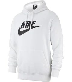 Nike Men's Sportswear Club Fleece Hoodie (xl, White/Black)