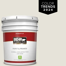 5 gal. Home Decorators Collection #HDC-NT-21 Weathered White Flat Low Odor Interior Paint & Primer