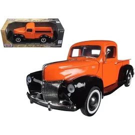 1940 Ford Pickup Truck Orange Timeless Classics 1/18 Diecast Model Car by Motormax