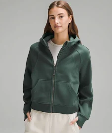 Lululemon Scuba Oversized Full-Zip Hoodie - Green/Olive - Size M/L Cotton-Blend Fleece Fabric