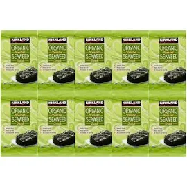 Kirkland Signature Organic Roasted Snack, Seaweed - 10 pack, 0.6 oz bags