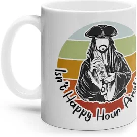 Johnny depp Amber heard isn't happy hour anytime? mug funny quote mug, joke mug, a mega pint cup cups johnny depp court case