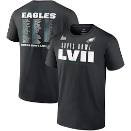 Men's Fanatics Branded Black Philadelphia Eagles Super Bowl LVII Varsity Team Roster Big & Tall T-Shirt