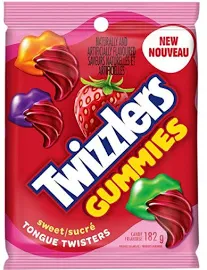 (Pack of 10) Twizzlers Gummies Sweet Tongue Twisters Candy - 182 gram Pack