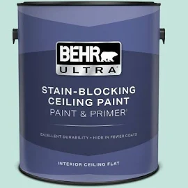 1 gal. #MQ3-19 Misty Isle Ceiling Flat Interior Paint and Primer