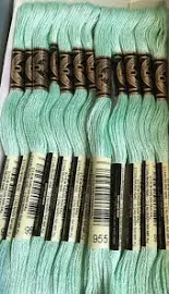 DMC 955 Light Nile Green Embroidery Floss 6 Strand Thread for Embroidery Cross Stitch Needlepoint Sewing Beading 2 Skeins