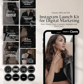 Instagram Launch Kit for Digital Marketing and Digital Products with Master Resell Rights MRR and Private Label Rights PLR Instagram Posts