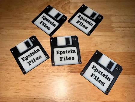 3d Epstein files floppy / pack of 3 or 6 / 2.5 in tall x 2.4 in wide x .14 in thick / 3d print / pla print / political
