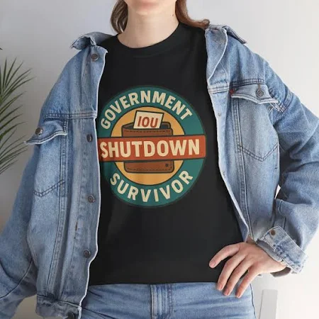 Funny Retro Government Shutdown Survivor Tee
