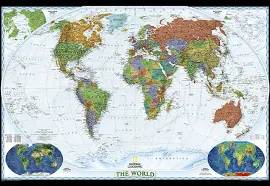 World Decorator Enlarged Wall Map - Laminated (73" x 48")