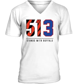 Buddpots Damar Hamlin 513 Stands with Buffalo T-Shirt - Round Neck T-Shirt Unisex - White